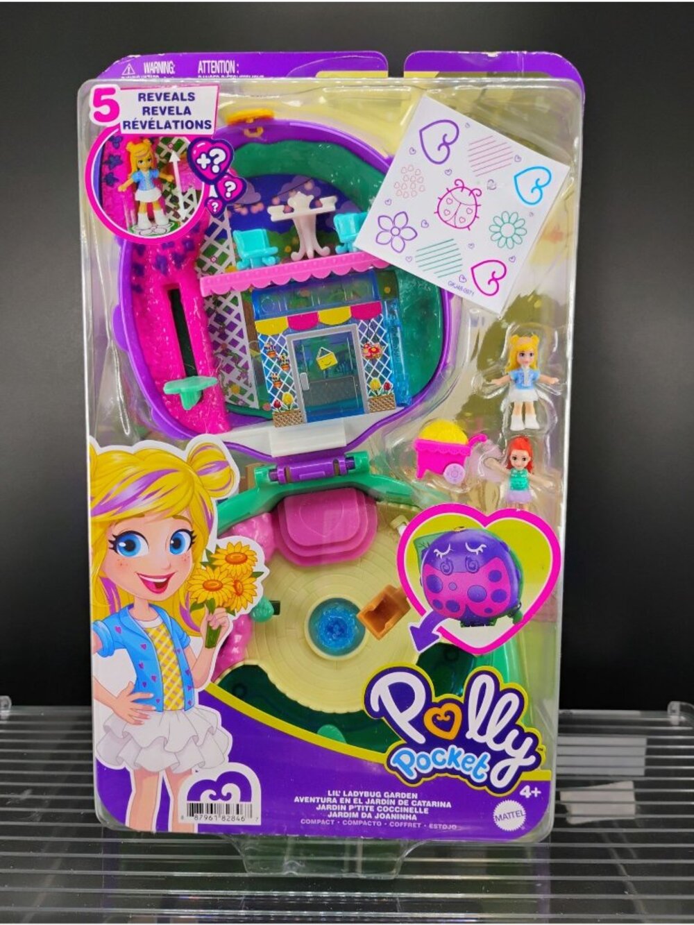Polly Pocket Lil Ladybug Garden Compact Playset With 5 Reveals